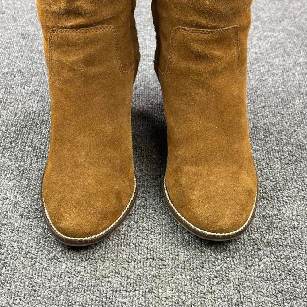 Women's Steve Madden Brown Suede Leather Tall Riding Campus Boots Size 10 B - Picture 3 of 8